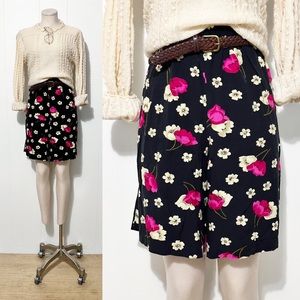 80s Floral High Waisted Softie Shorts ft. Elastic Waistband | Vintage